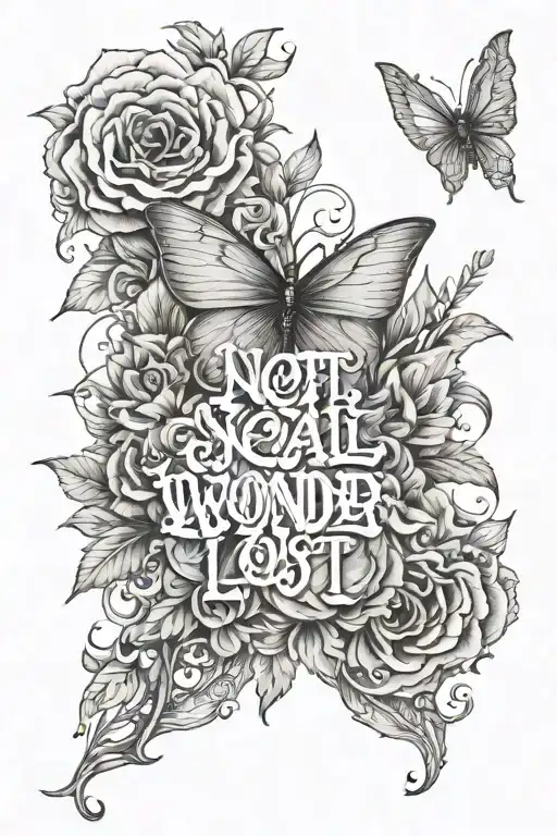 Not all who wonder are lost soul tattoo design idea