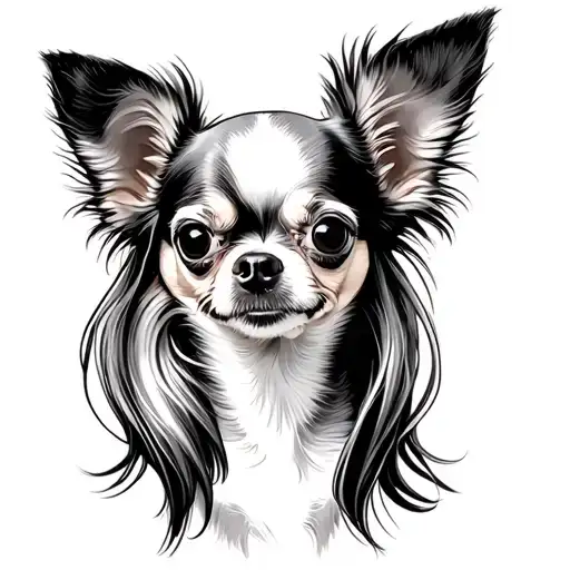 Long Haired Chihuahua tattoo design idea