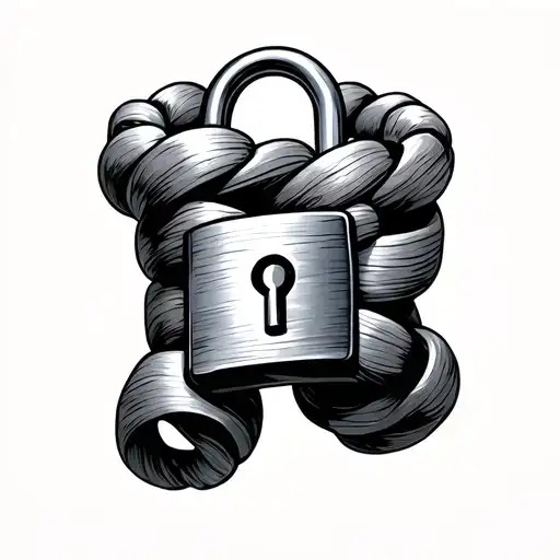 cuban bracelet and padlock tattoo design idea