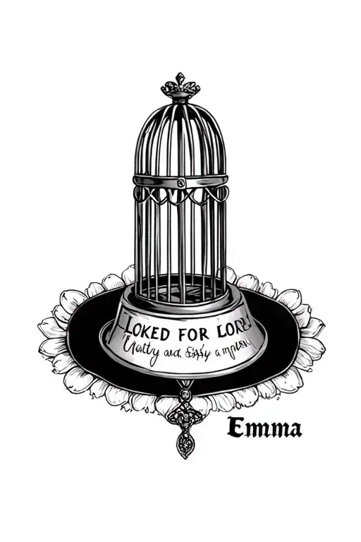 "Locked for Emma" chastity cage sissy maid  tattoo design idea