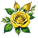 yellow rose tattoo design idea