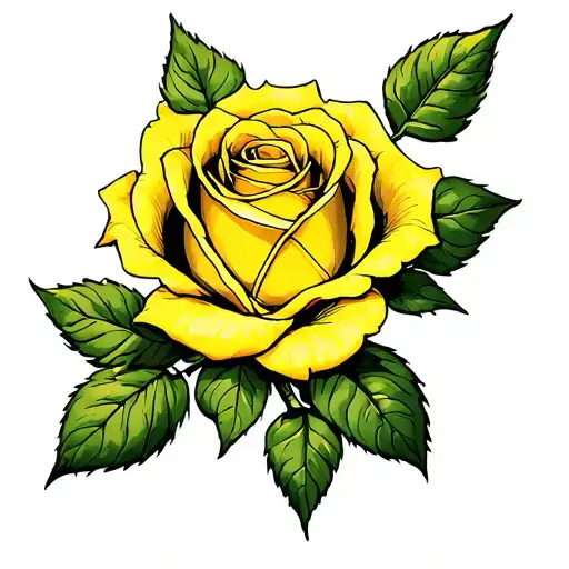 yellow rose tattoo design idea