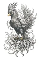 a phoenix rising from the ashes tattoo design idea