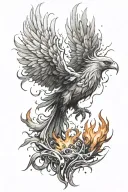 a phoenix rising from the ashes tattoo design idea