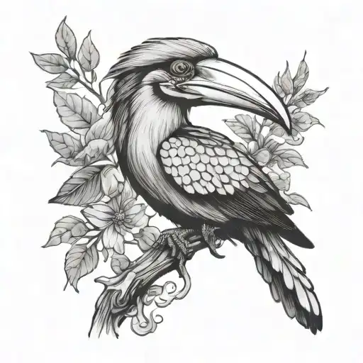 hornbill tattoo design idea