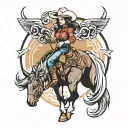 stunning female cowgirl tattoo design idea