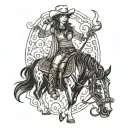 stunning female cowgirl tattoo design idea