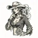 stunning female cowgirl tattoo design idea