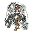 stunning female cowgirl tattoo design idea