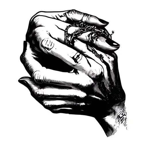 Lesbian hand choking tattoo design idea