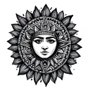 Aztec sun tattoo design idea