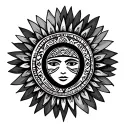 Aztec sun tattoo design idea
