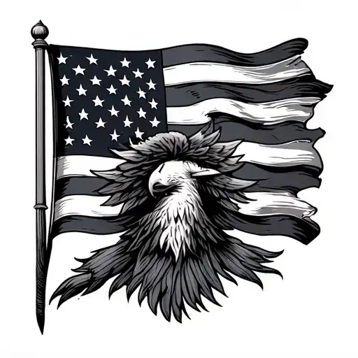 1776 Flag tattoo design idea