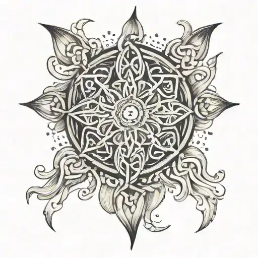 spiritual awakening and cosmic representation celtic  tattoo design idea