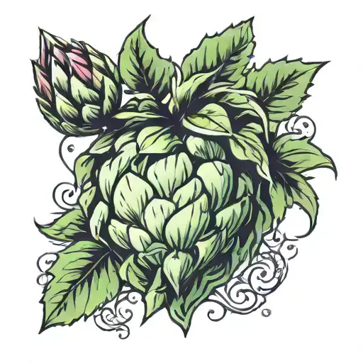 heart artichoke stone  tattoo design idea