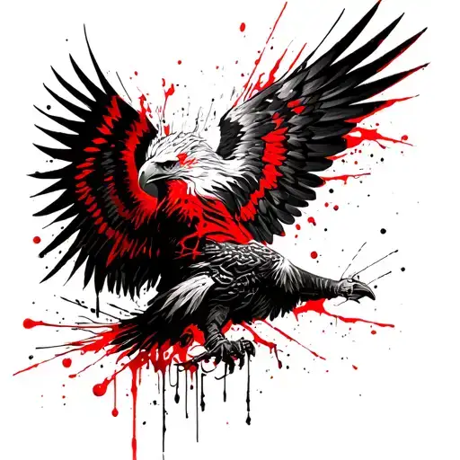 warrior and the Albanian eagle tattoo design idea