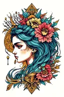 virgo zodiac sign tattoo design idea