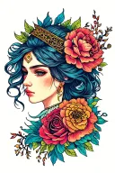 virgo zodiac sign tattoo design idea