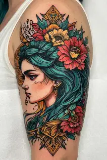 virgo zodiac sign tattoo design idea