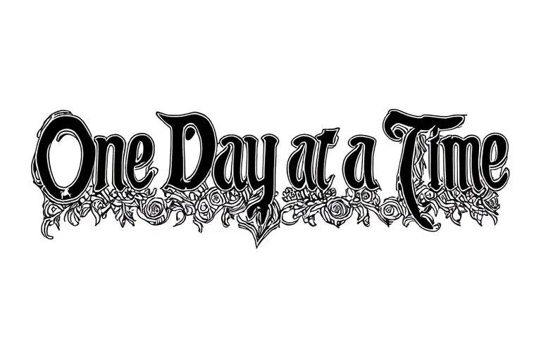 "One Day at a Time" Arm band tattoo tattoo design idea