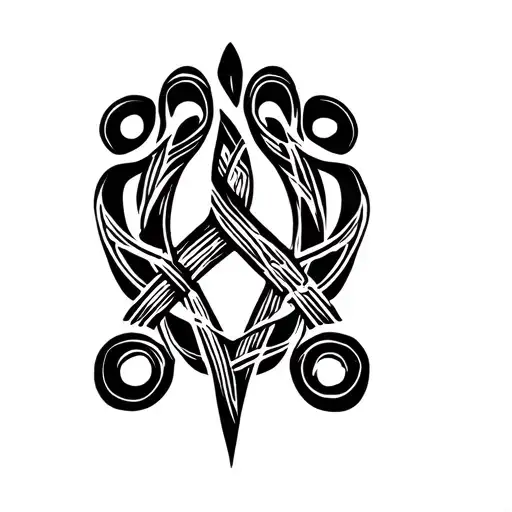 Footprint Bärtatze tribal norse viking only black knot tattoo design idea