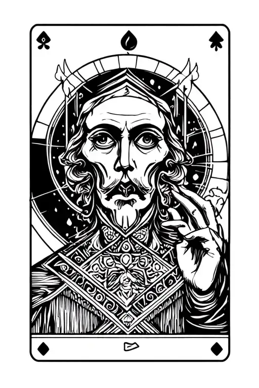 magician tarot card surrounded tattoo design idea