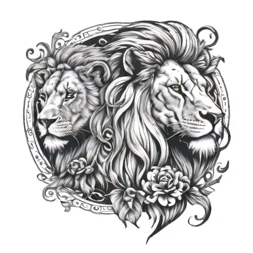 Lion and the Lamb tattoo design idea