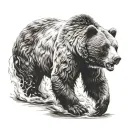relentless bear charging tattoo design idea