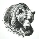 relentless bear charging tattoo design idea