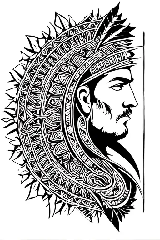 Turkish warrior tattoo design idea