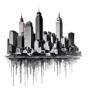 cleveland skyline tattoo design idea