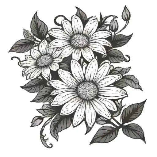 daisy chain tattoo design idea