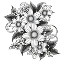 daisy chain tattoo design idea