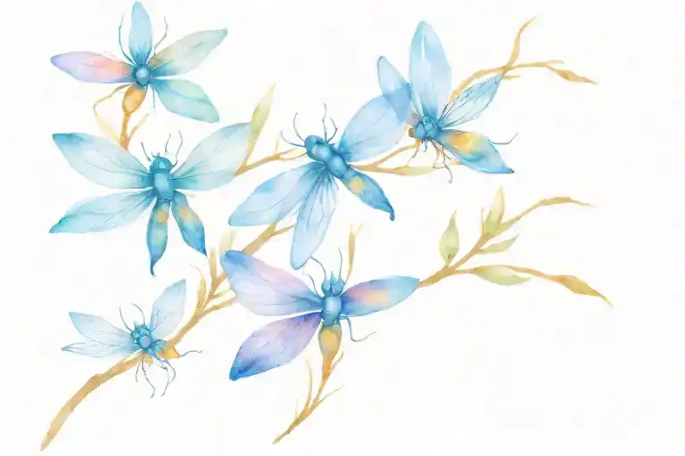 3 fireflys tattoo design idea