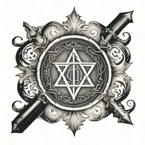 Writen Aramaic lord's prayer in circle tattoo design idea