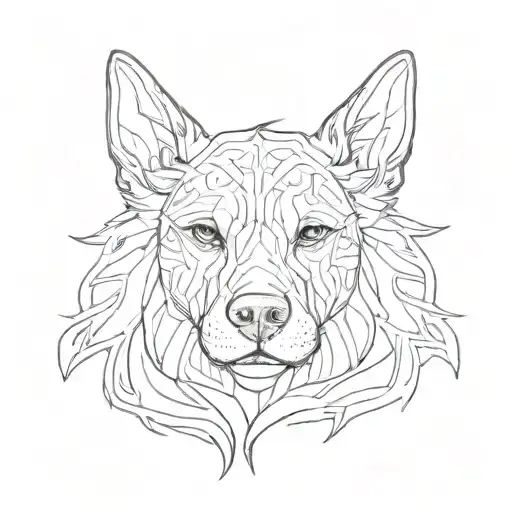 dog face out line tattoo tattoo design idea