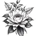 carnation rose water lily and cosmo flowers intertwined tattoo design idea