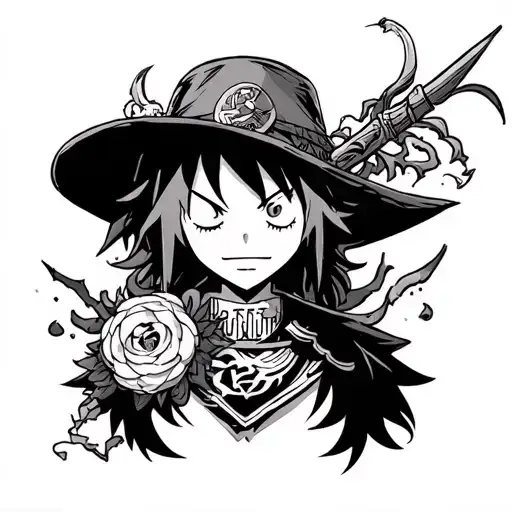 one piece anime and demon slayer  make it cool  tattoo design idea