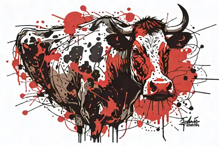 cow potato tattoo design idea