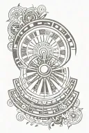 Roulette wheel surrounded tattoo design idea