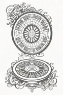 Roulette wheel surrounded tattoo design idea