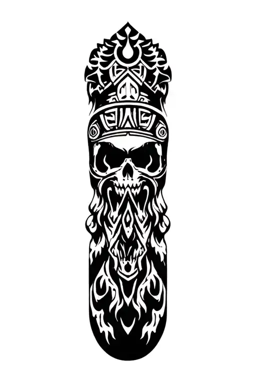 aztec chest, smoke, death, strenght tattoo design idea