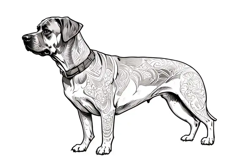 Rhodesian Ridgeback tattoo design idea