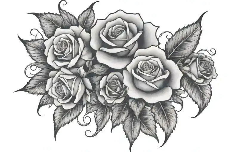 Roses growing from concrete  tattoo design idea