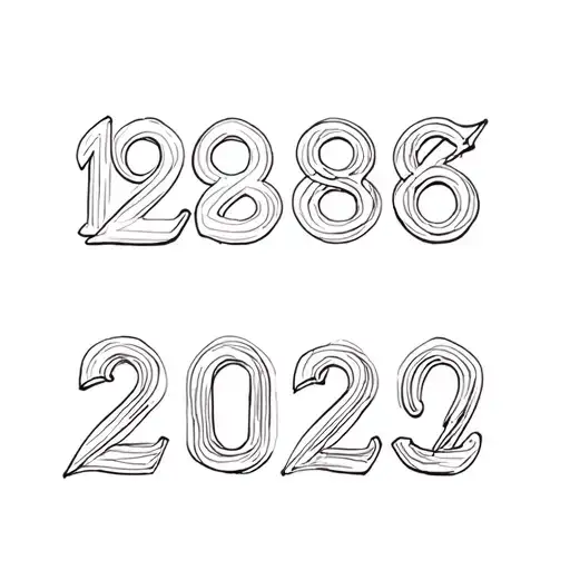1982, 1986, 2020, 2022 combined years in text tattoo design idea