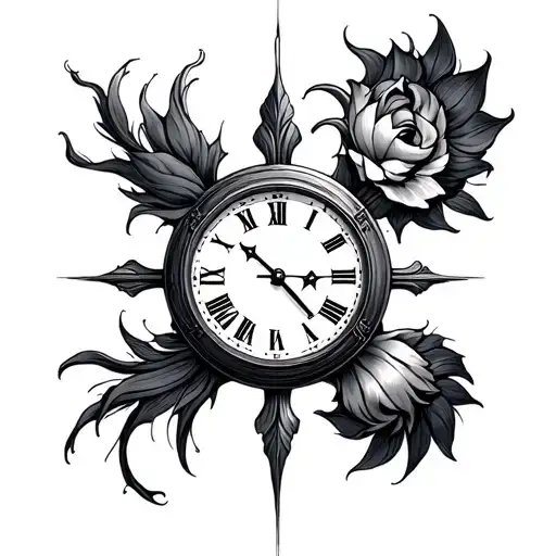 Mens Clock tattoo design idea