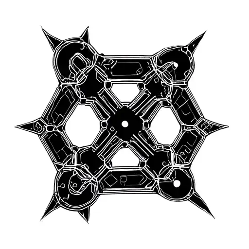 Ketamine molecule forming the shape tattoo design idea