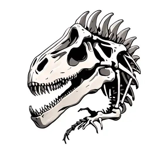 Dinosaur Skeleton tattoo design idea