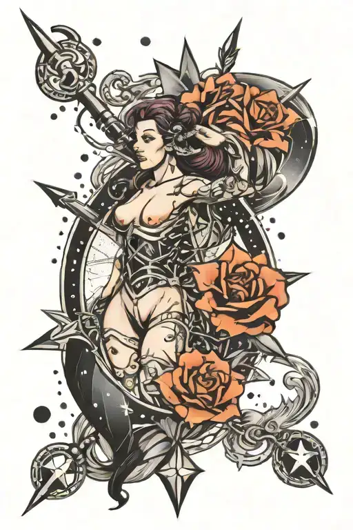 Sagittarius, Aquarius, scorpio constellation tattoo design idea