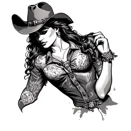 Gay cowboy pinup tattoo tattoo design idea